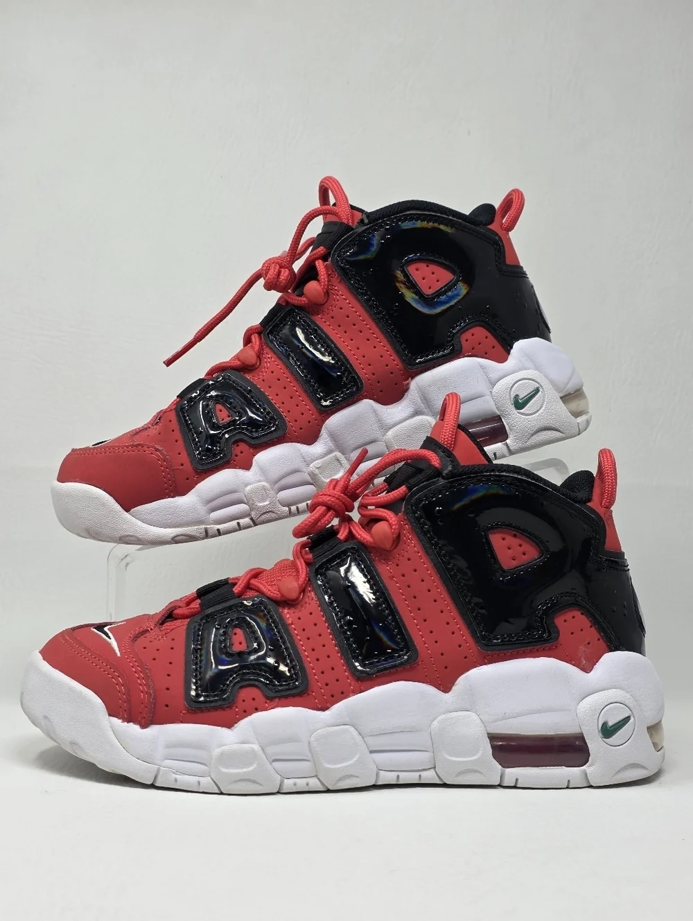Nike Air More Uptempo Boys Size 6Y Red Black Walking Basketball Shoes Sneakers